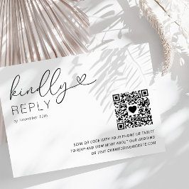 Tarjeta de respuesta RSVP de boda con código QR mo