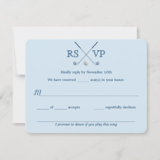 Tarjeta de respuesta RSVP de boda con palos de gol