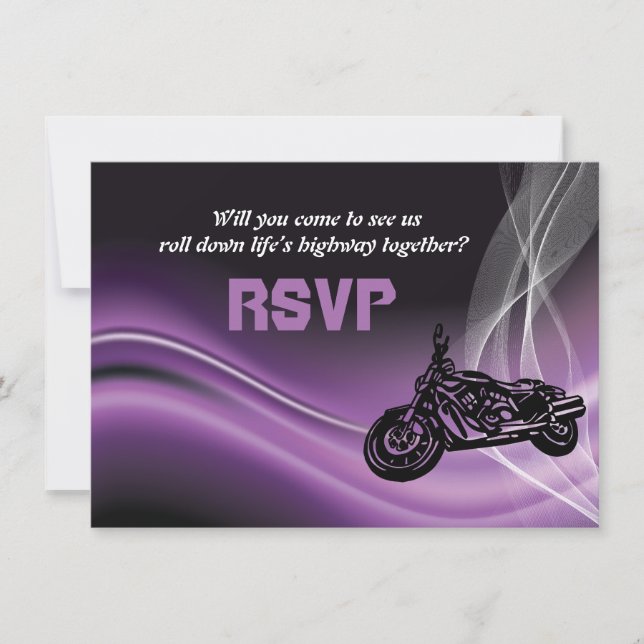 Tarjeta de respuesta RSVP de boda de ciclismo de c (Anverso)