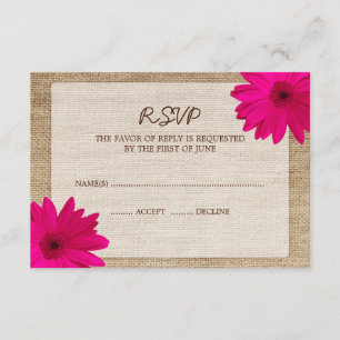 Tarjeta de respuesta RSVP de Boda de Daisy Rosa Bu