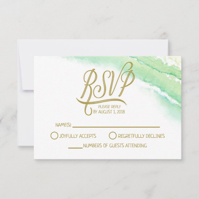 Tarjeta de respuesta RSVP de boda de destino tropi (Anverso)