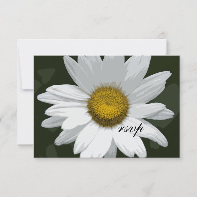 Tarjeta de respuesta RSVP de boda de flor blanca (Anverso)