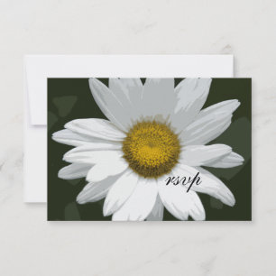 Tarjeta de respuesta RSVP de boda de flor blanca