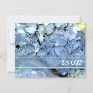 Tarjeta de respuesta RSVP de Boda de Hidrangea Azu