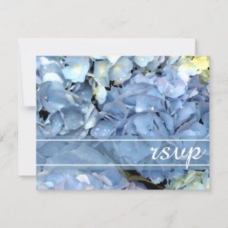 Tarjeta de respuesta RSVP de Boda de Hidrangea Azu
