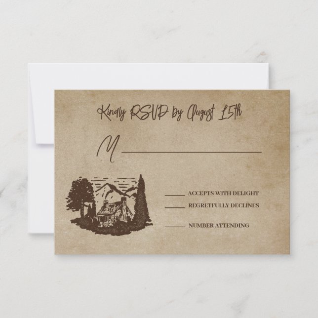 Tarjeta de respuesta RSVP de boda de inicio de ses (Anverso)