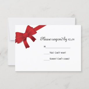 Tarjeta de respuesta RSVP de Boda de Invierno Red 