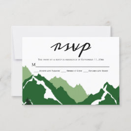 Tarjeta de respuesta RSVP de boda de las montañas