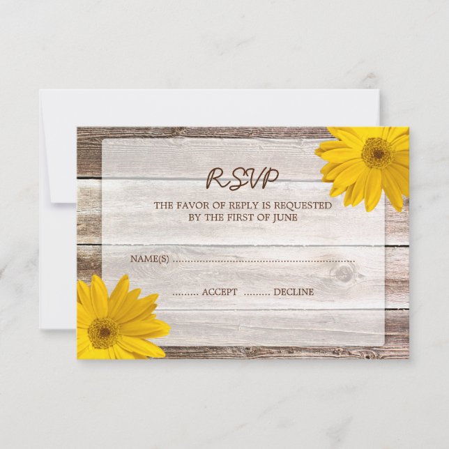 Tarjeta de respuesta RSVP de Boda de Madera de mar (Anverso)