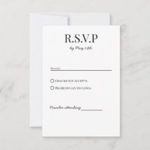 Tarjeta de respuesta RSVP de boda de Moda clásica