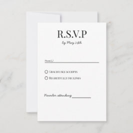 Tarjeta de respuesta RSVP de boda de Moda clásica