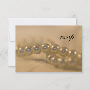 Tarjeta de respuesta RSVP de boda de perlas torcid