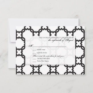 Tarjeta de respuesta RSVP de boda de personalizabl
