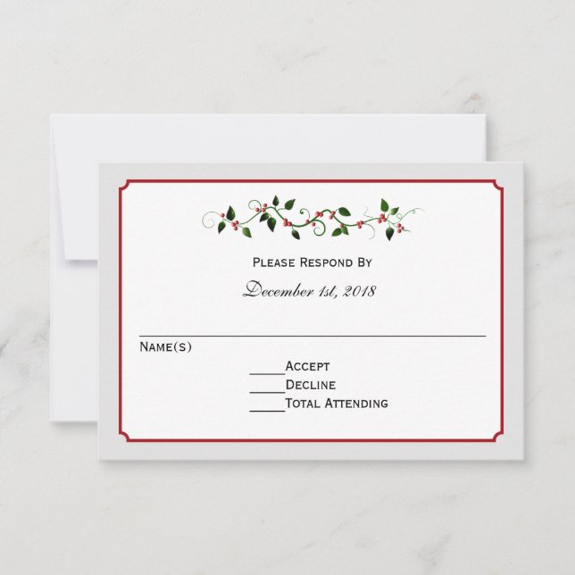 Tarjeta de respuesta RSVP de boda de vacaciones (Anverso)