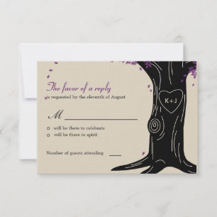 Tarjeta de respuesta / RSVP de boda del árbol de r