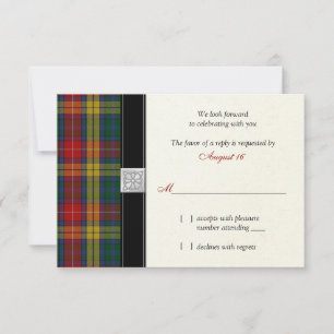 Tarjeta de respuesta RSVP de boda del Buchanan Cla