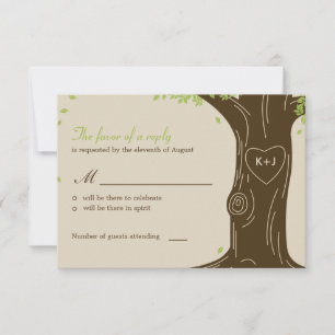 Tarjeta de respuesta / RSVP de boda del roble