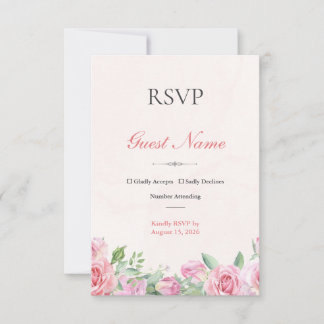 Tarjeta de respuesta RSVP de boda editable con ros