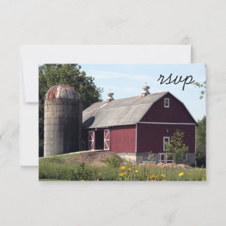 Tarjeta de respuesta RSVP de Boda en el País Silo