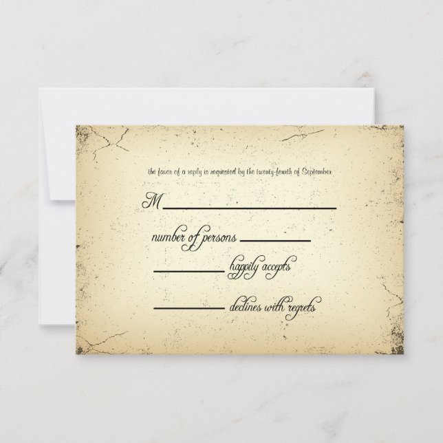 Tarjeta de respuesta RSVP de boda en línea de torm (Anverso)