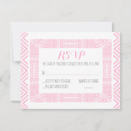 Tarjeta de respuesta RSVP de boda étnica personali