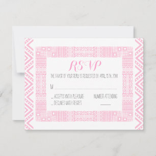 Tarjeta de respuesta RSVP de boda étnica personali