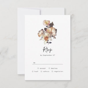 Tarjeta de respuesta RSVP de Boda Floral Antigua V
