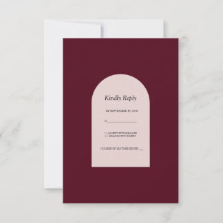 Tarjeta de respuesta RSVP de boda floral arqueada