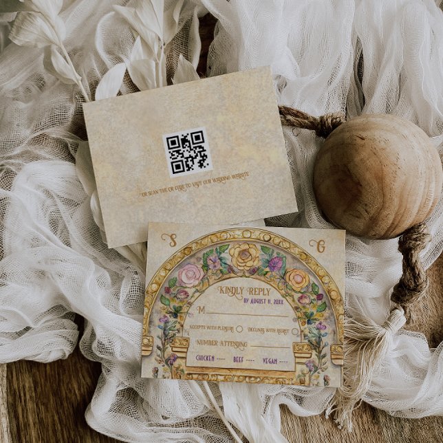 Tarjeta de respuesta RSVP de Boda Floral Art Nouve (Subido por el creador)