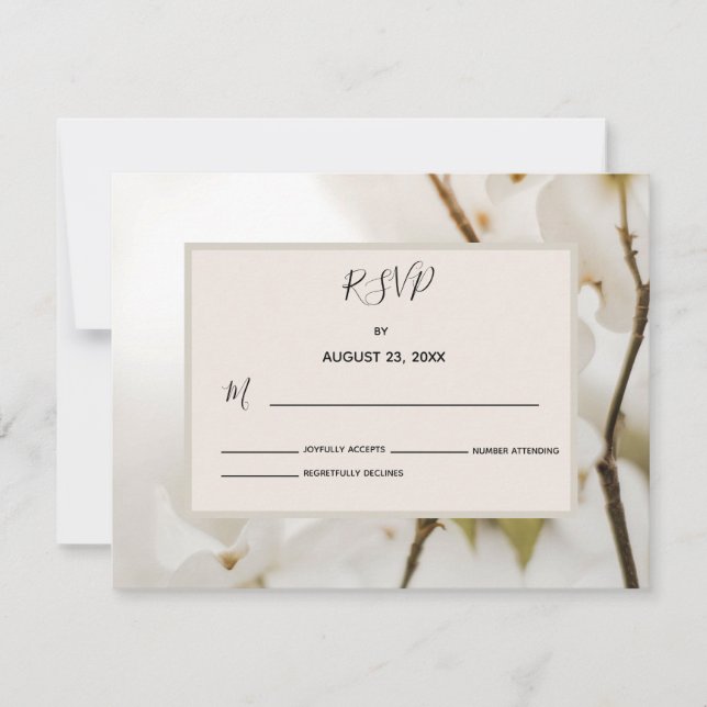 Tarjeta de respuesta RSVP de boda floral suave (Anverso)