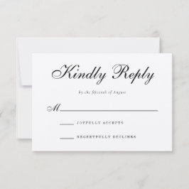 Tarjeta de respuesta RSVP de boda formal tradicion