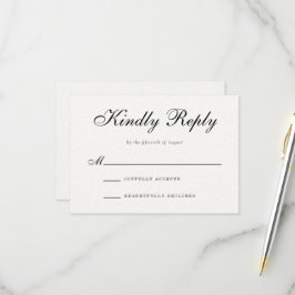 Tarjeta de respuesta RSVP de boda formal tradicion