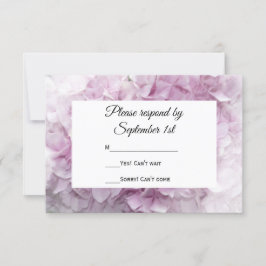 Tarjeta de respuesta RSVP de Boda Hídrangea Rosa s