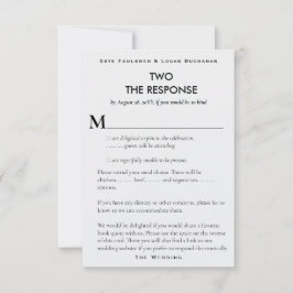 Tarjeta de respuesta RSVP de Boda Literaria de la