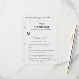 Tarjeta de respuesta RSVP de Boda Literaria de la 