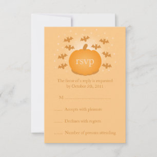 Tarjeta de respuesta RSVP de boda mágica de calaba