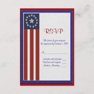 Tarjeta de respuesta RSVP de boda militar