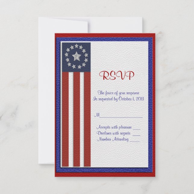 Tarjeta de respuesta RSVP de boda militar (Anverso)