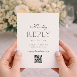 Tarjeta de respuesta RSVP de boda minimalista con