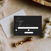 Tarjeta de respuesta RSVP de boda moderna elegante