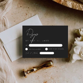 Tarjeta de respuesta RSVP de boda moderna elegante