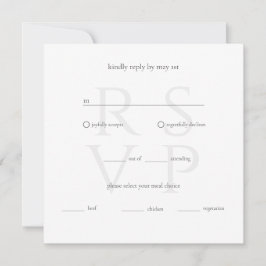 Tarjeta de respuesta RSVP de boda neutral clásica