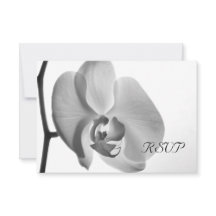 Tarjeta de respuesta RSVP de Boda Orquídea Blanca