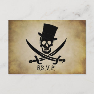 Tarjeta de respuesta RSVP de boda pirata