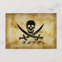 Tarjeta de respuesta RSVP de boda pirata