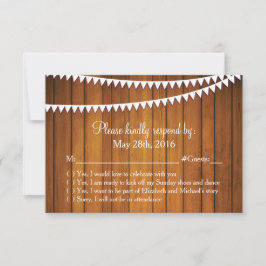 Tarjeta de respuesta RSVP de boda rústica