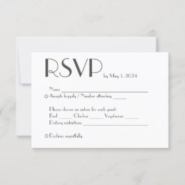 Tarjeta de respuesta RSVP de boda simple