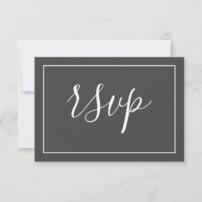 Tarjeta de respuesta RSVP de boda simple con elega (Anverso)