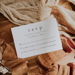 Tarjeta de respuesta RSVP de boda simple moderna