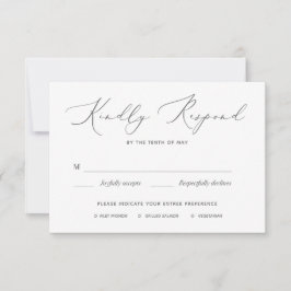 Tarjeta de respuesta RSVP de boda suave y elegante
